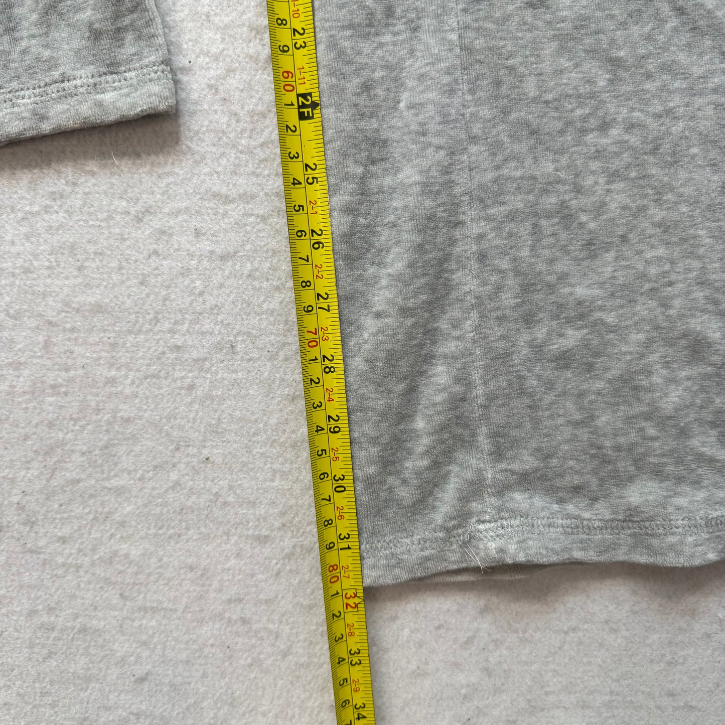 Juicy Couture Women's Heather Grey Velour Flared Track Pants Drawstring Size M