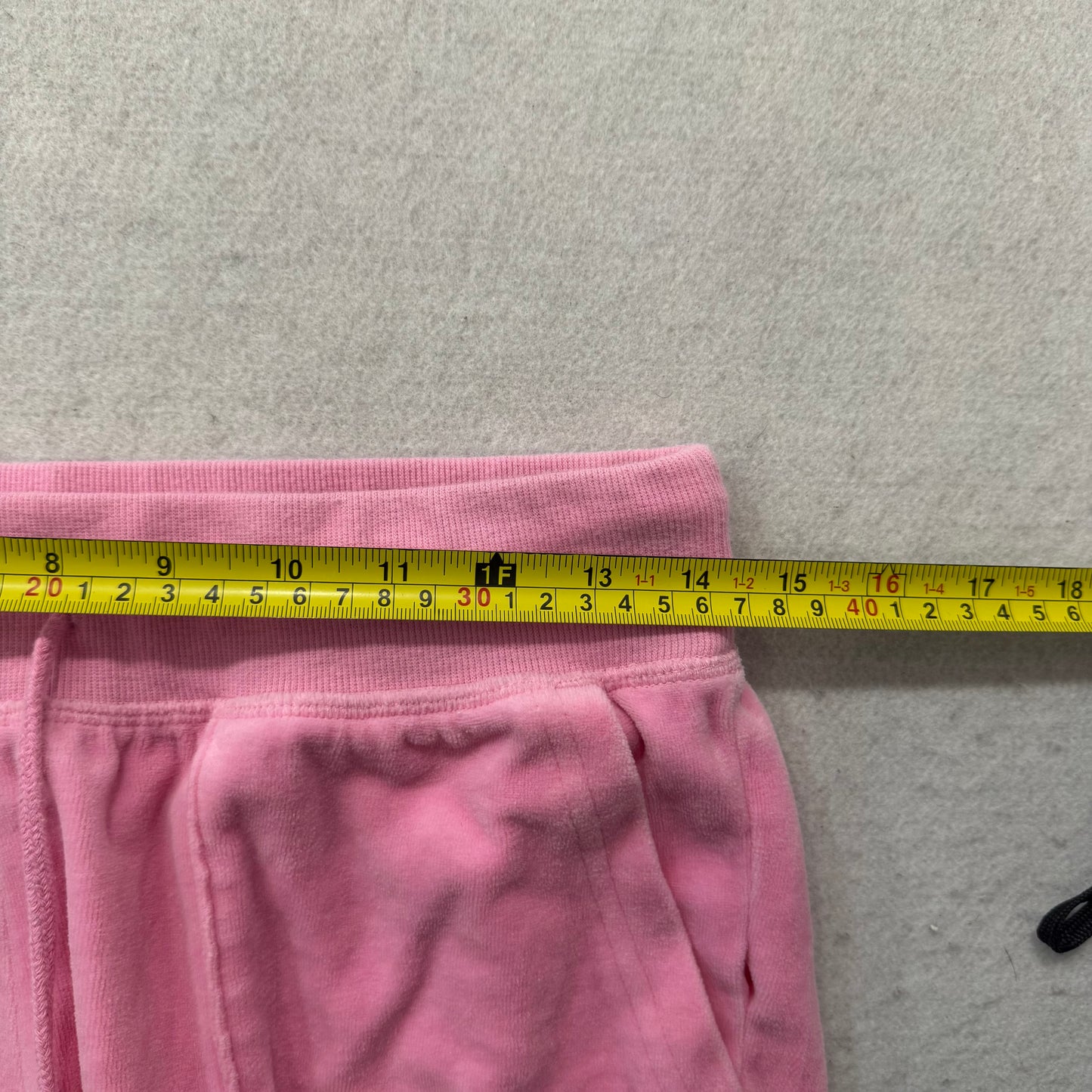 Juicy Couture Women's Pink Velour Flared Track Pants Pockets Drawstring Size M