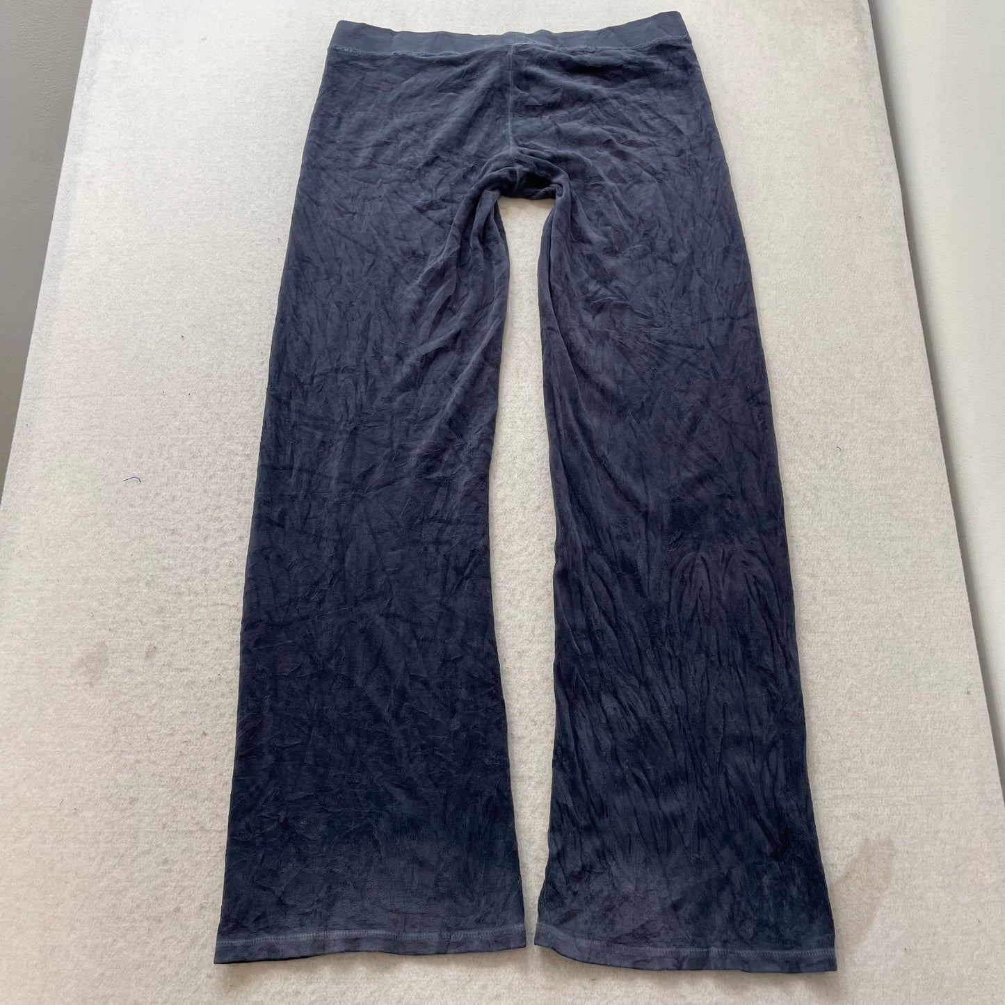Juicy Couture Women Navy Velour Tracksuit Sets Hoodie & Pant Graphic Logo Size M