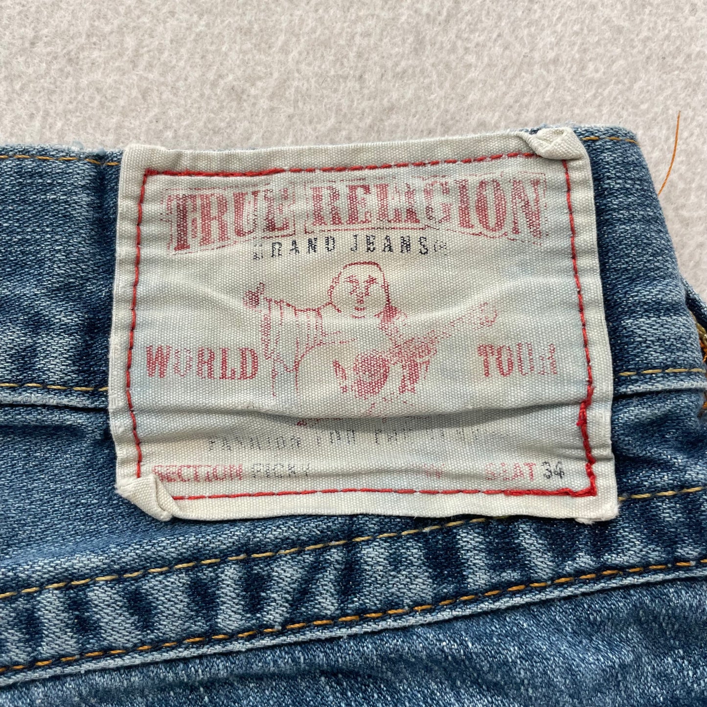 Vintage True Religion Women's Blue Bootcut Denim Jeans Pockets Classic Size 30