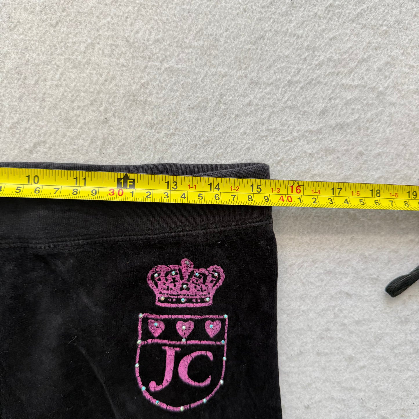 Vtg Juicy Couture Black Velour Tracksuit Set Embroidered Hoodie & Pant Size S