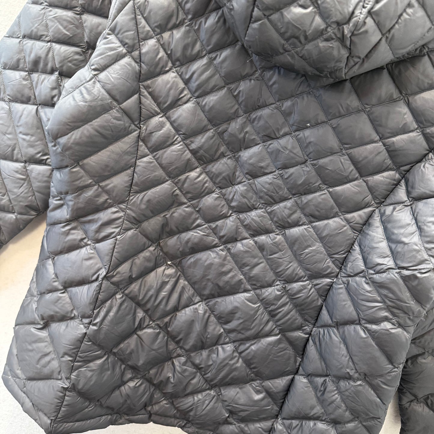 The North Face Women's Gray Diamond Quilted Zip Up Parka Jacket Logo Size XL
