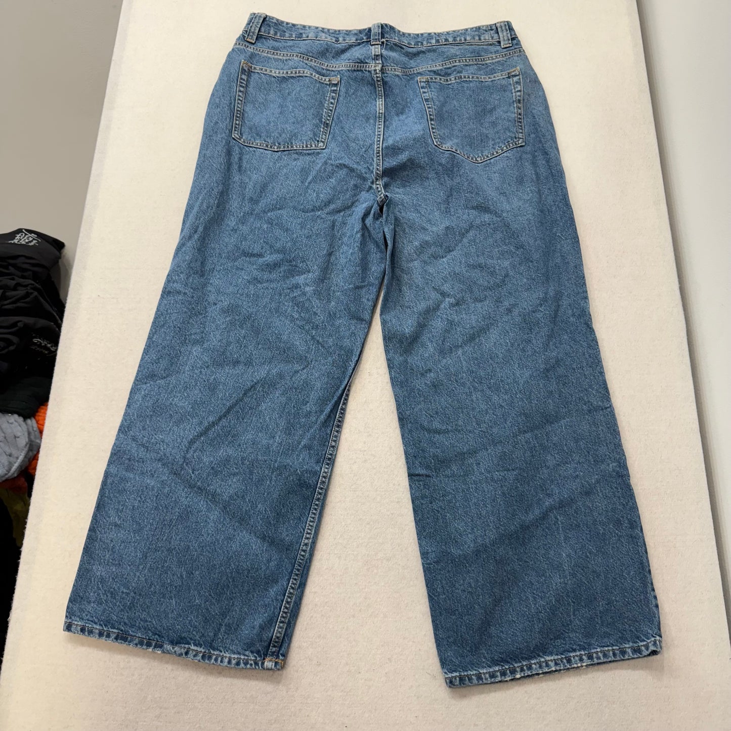 ASOS Design Women's Light Blue Denim Relaxed Straight Wide Leg Jeans Size 36