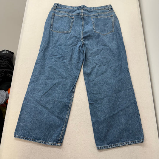 ASOS Design Women's Light Blue Denim Relaxed Straight Wide Leg Jeans Size 36