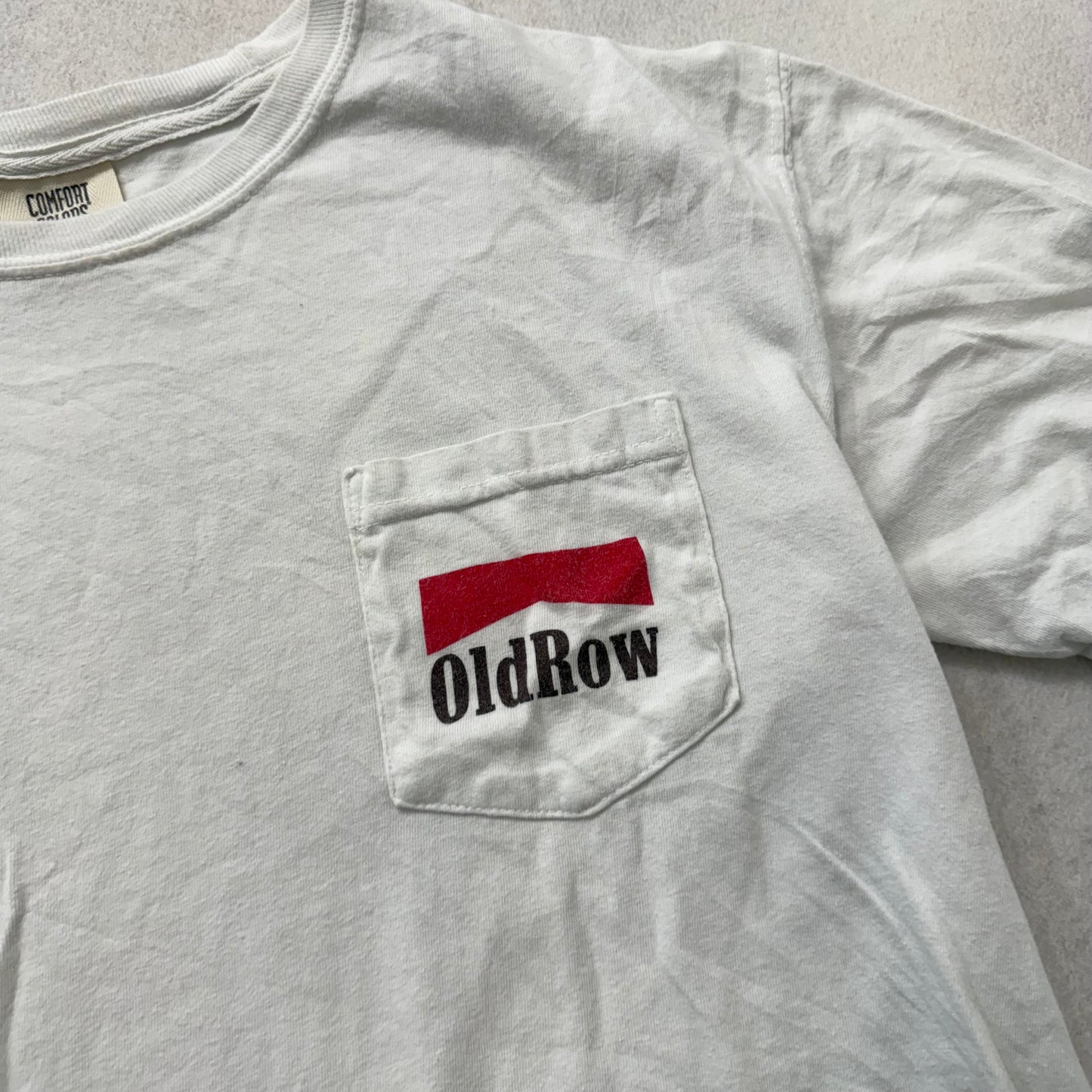 Comfort Colors White 100% Cotton T-Shirt Short Sleeves Crew Neck Logo Size M