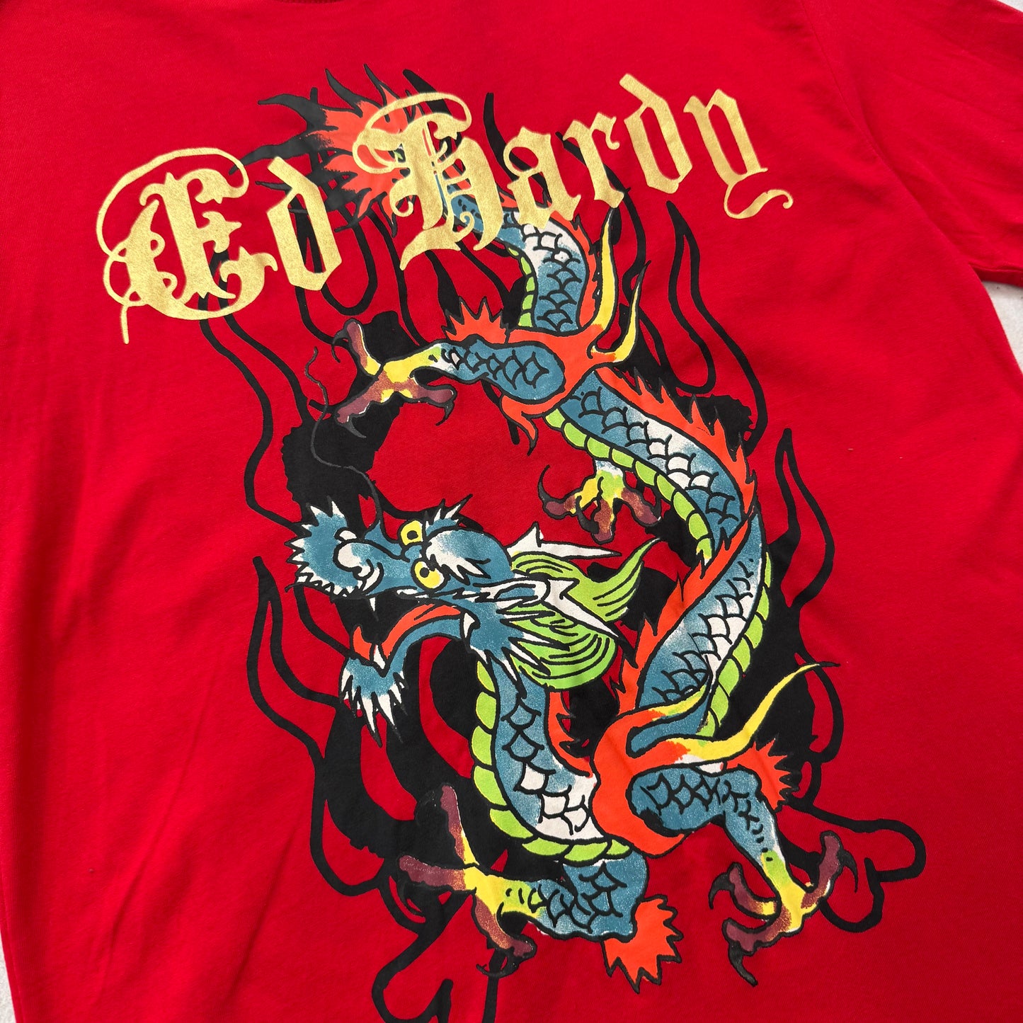 ED HARDY “Dragon” RED GRAPHIC TEE