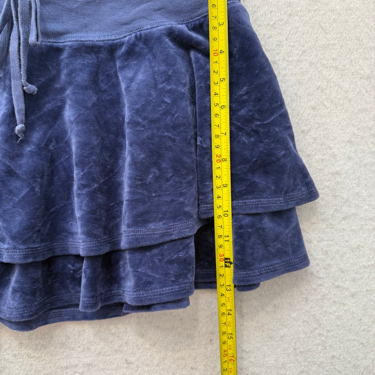 2003 Juicy Couture Women's Navy Velour Tracksuit Set Hoodie & Mini Skirt Size M