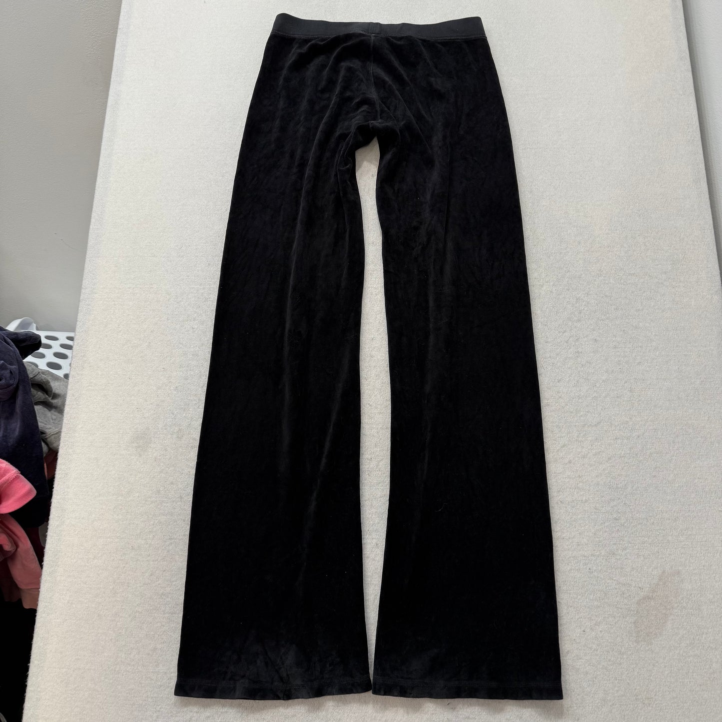 2003 Vintage Juicy Couture Women's Black Velour Flared Leg Track Pant Size P
