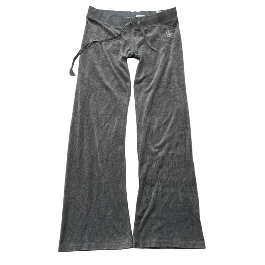 Juicy Couture Women's Gray Velour Flared Track Pant Drawstring Loungewear Size M