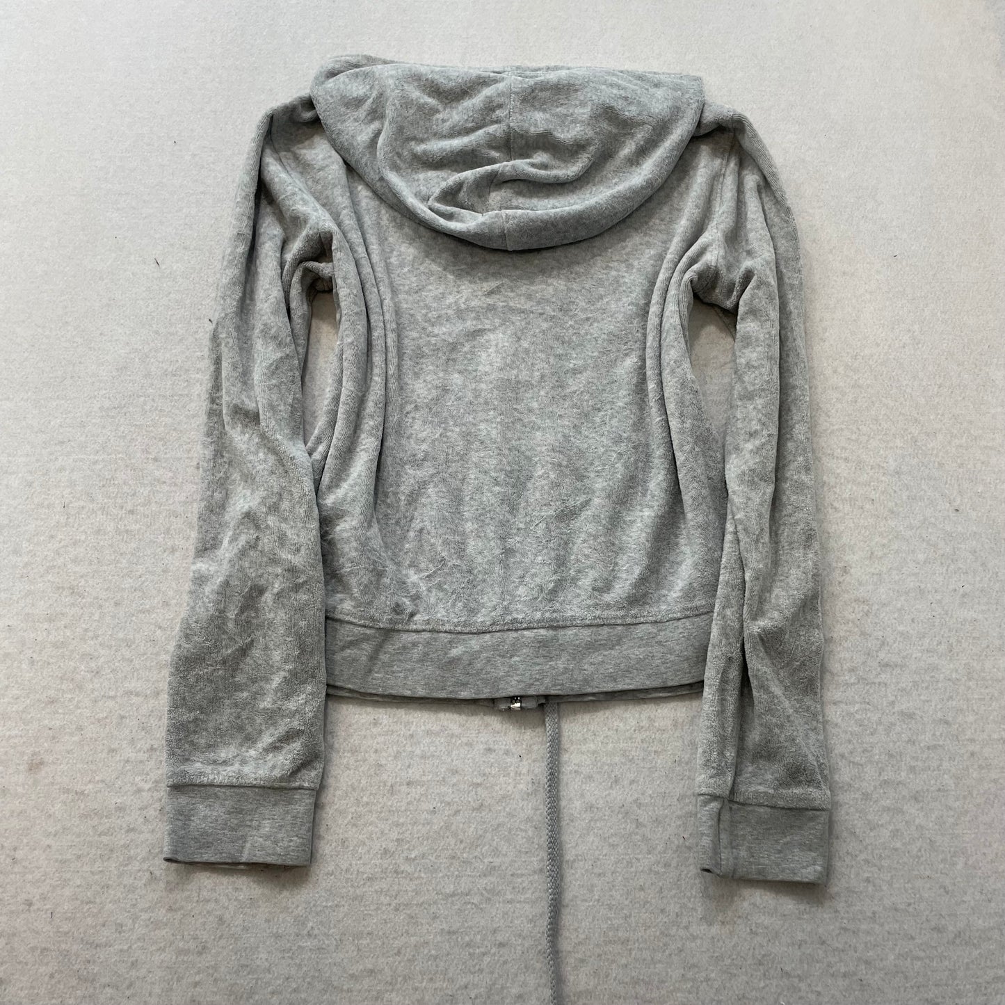 Juicy Couture Women's Gray Velour Tracksuit Set Zip-Up Hoodie & Pant Size M/L