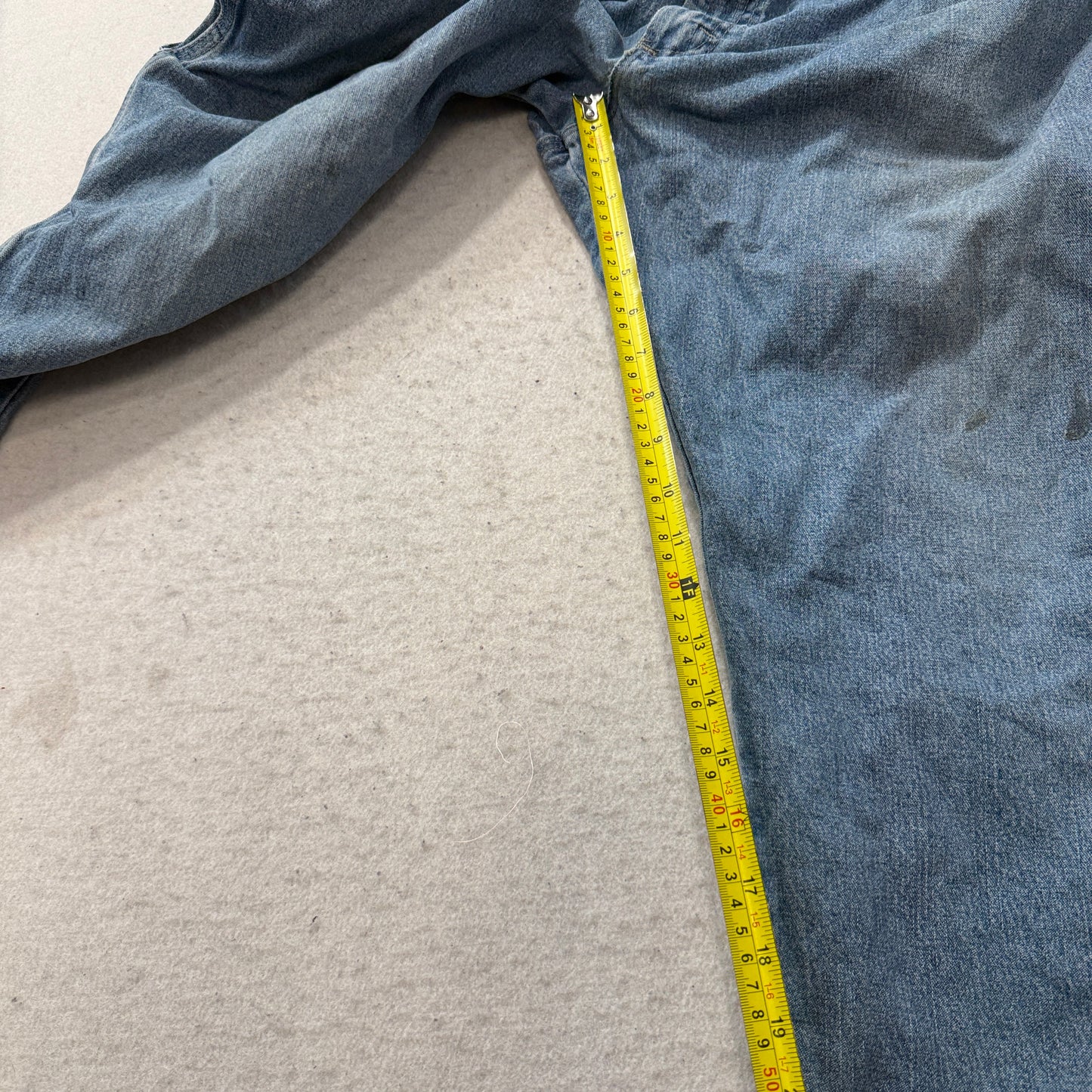 Wrangler Men Blue Straight Fit Carpenter Denim Jeans Work Wear Pocket Size 38x30