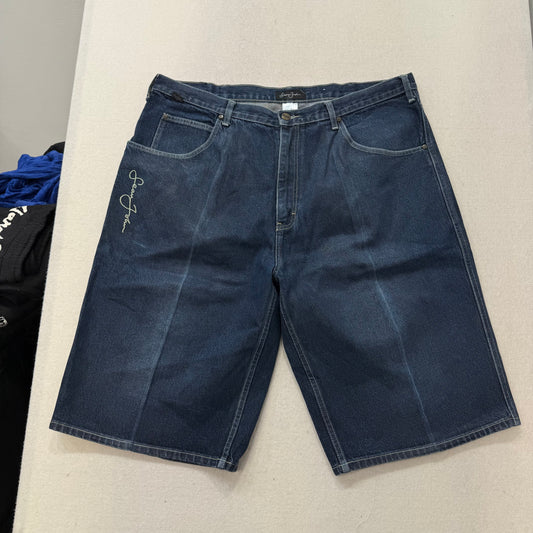 Sean John Blue Baggy Denim Shorts 100% Cotton Dark Washed Y2K Fashion Size 40