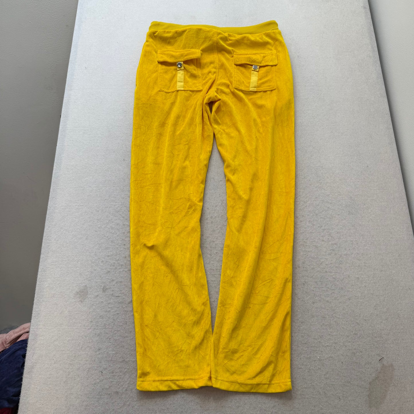 2003 Juicy Couture Women Yellow Zip-Up Hoodie & Pants Y2K Tracksuit Set Size M