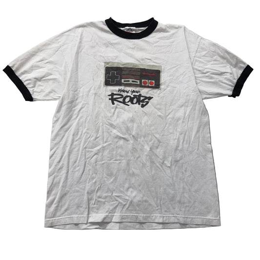 Alstyle Men's White Cotton Ringer T-Shirt Short Sleeves Graphic Tee Size XL