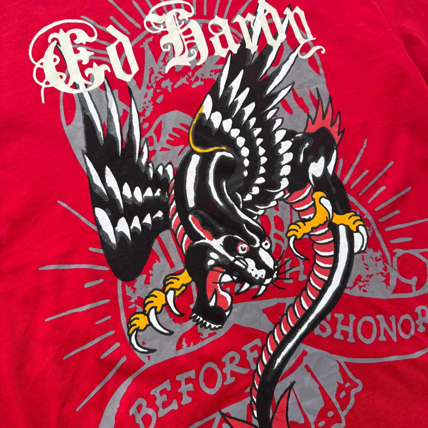 ED HARDY “Dragon Panther” RED GRAPHIC TEE