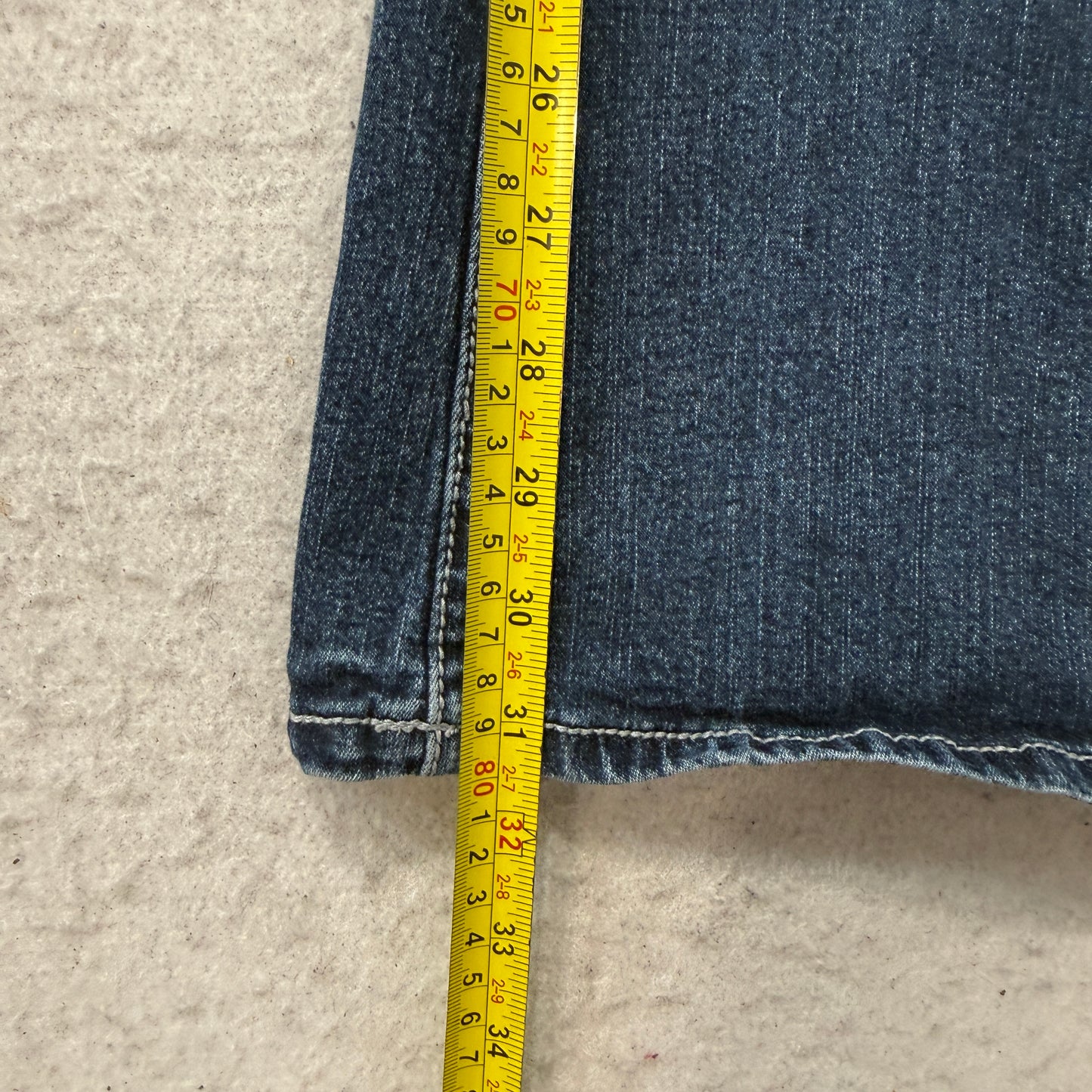 Tru Luxe Women's Blue Bootcut Denim Jeans Intricate Embroidery Classic Size W28