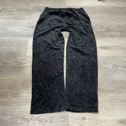 Vintage Juicy Couture Women's Charcoal Velour Flare Track Pant Drawstring Size S