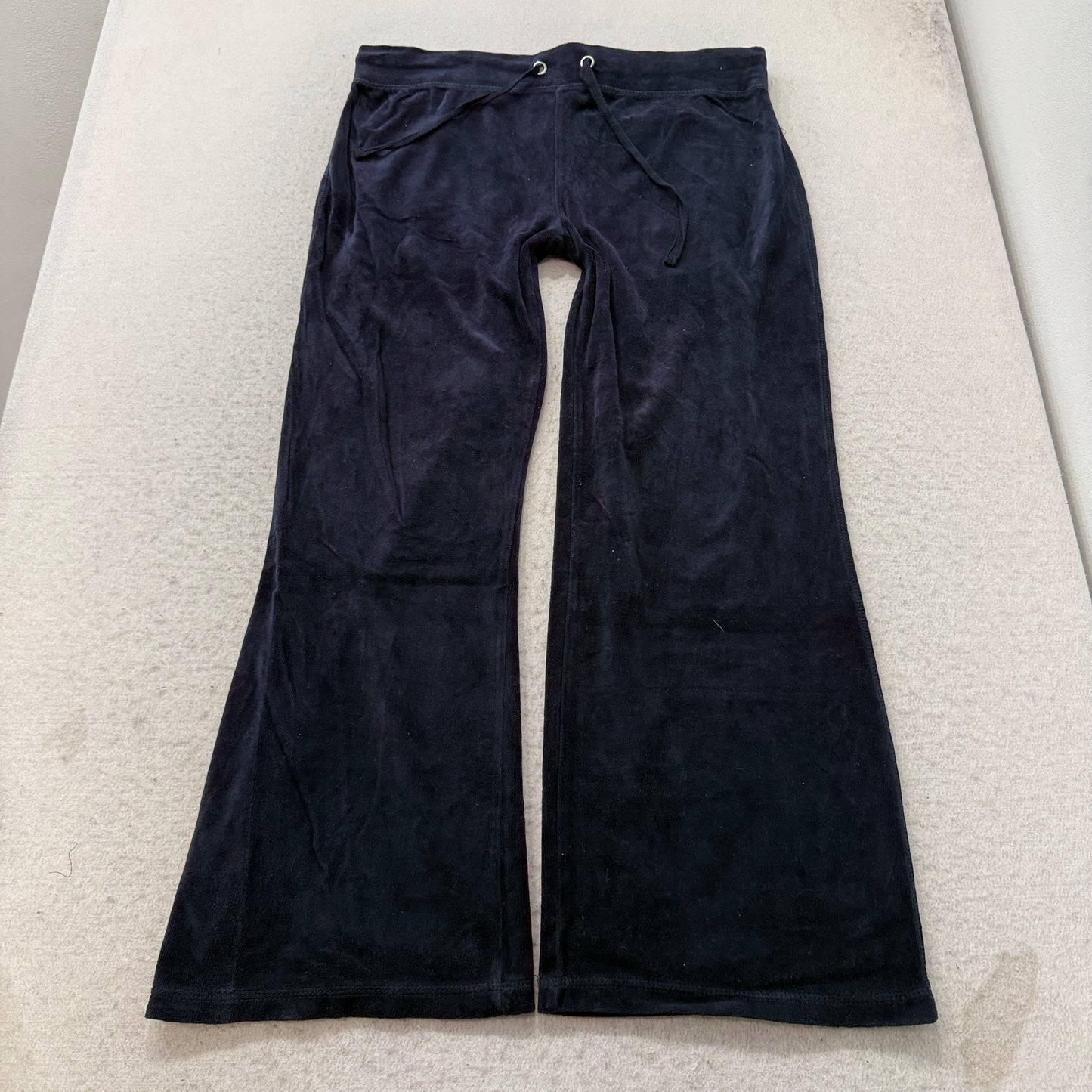 Juicy Couture Women's Navy Blue Velour Tracksuit Set Track Jacket & Pants Size M
