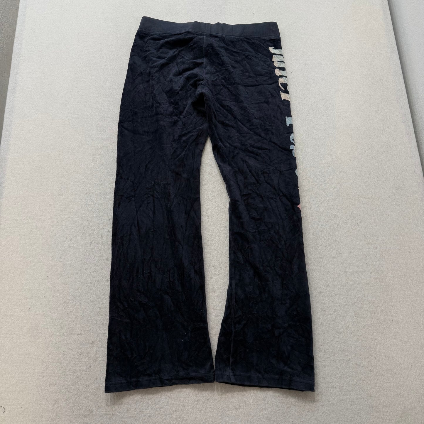Juicy Couture Navy Velour Tracksuit Set Zip Up Hoodie & Pant Graphic Y2K Size 12
