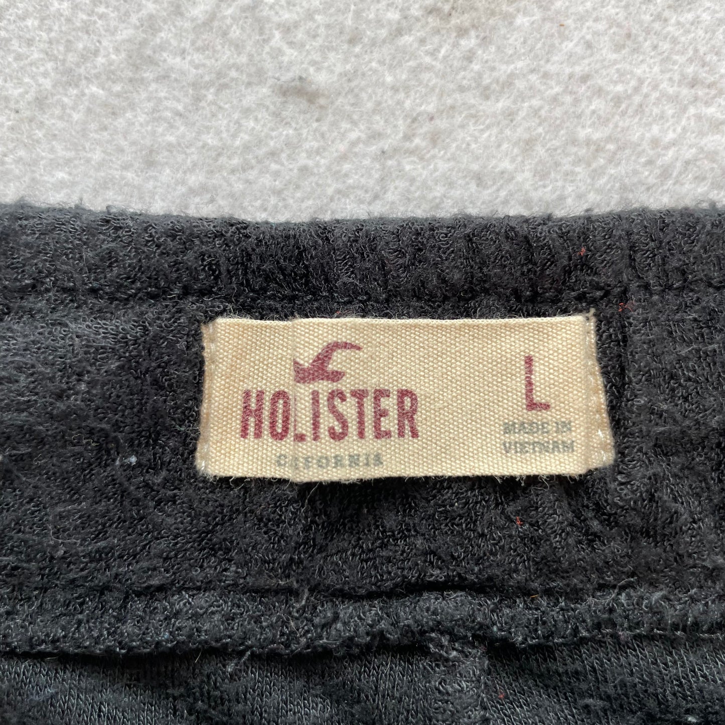 Hollister Women's Black Lounge Shorts Drawstring Embroidered Seagull Logo Size L