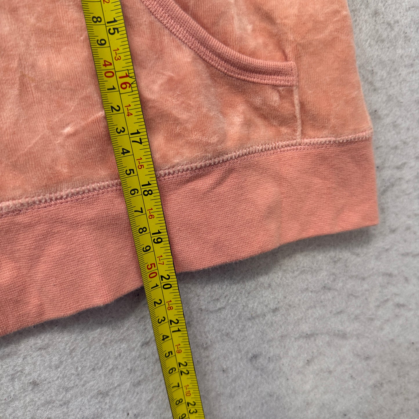 Vintage Juicy Couture Women's Coral Pink Velour Zip-Up Faux Fur-Trimmed Hood - S