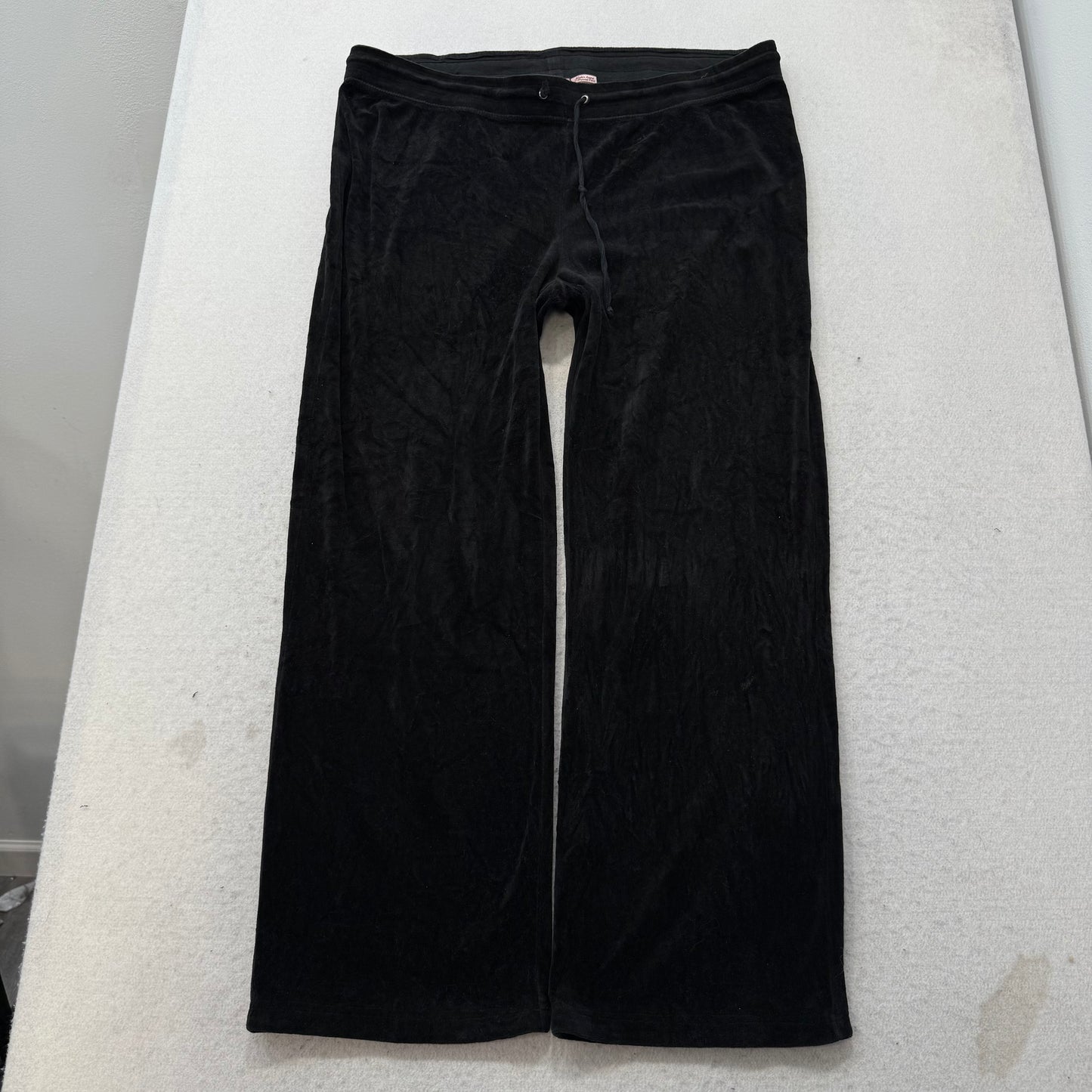 Vintage Juicy Couture Queen Couture Women's Black Velour Tracksuit Set Size L/XL