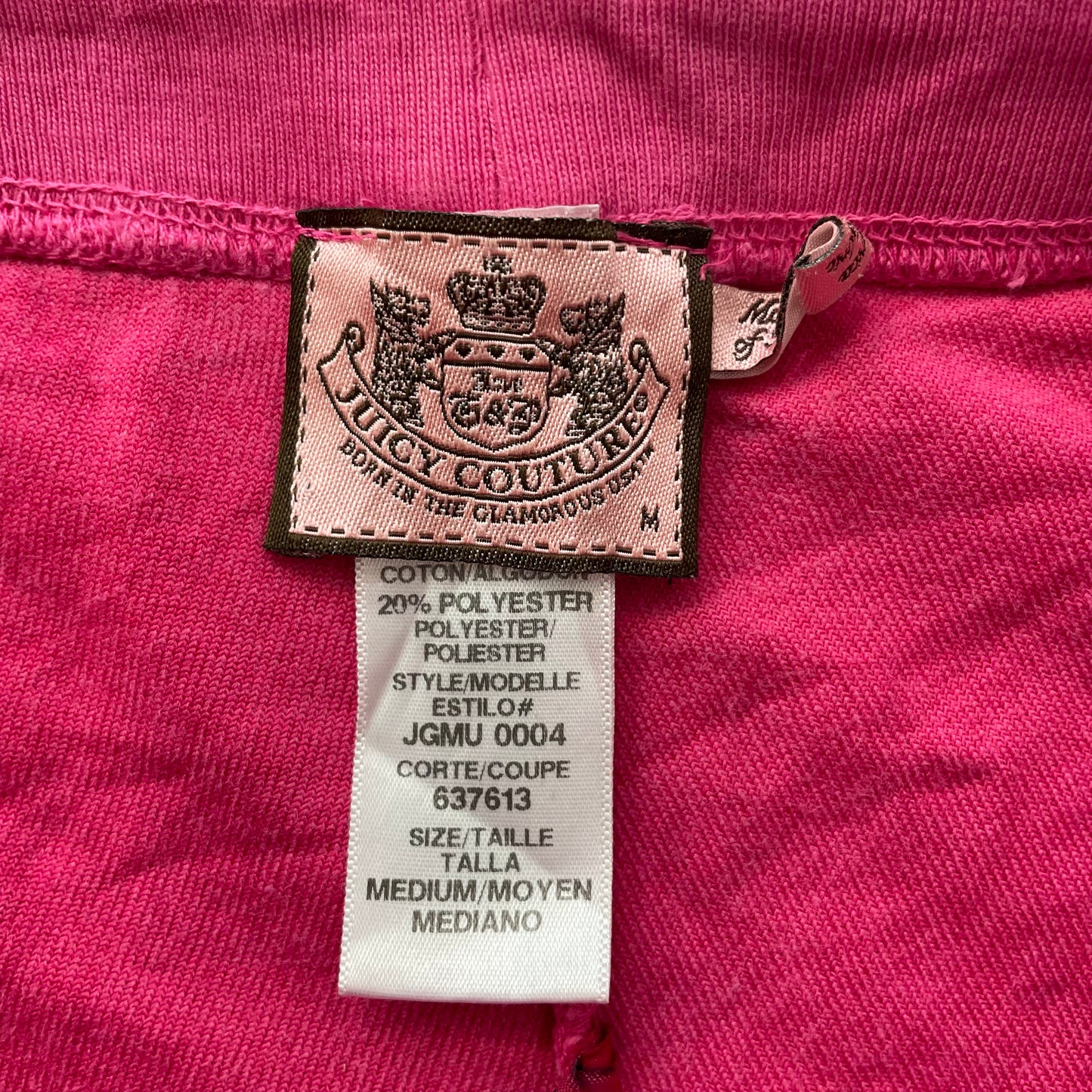 Vintage Juicy Couture Women Hot Pink Velour Tracksuit Set Hoodie & Pant Size S/M
