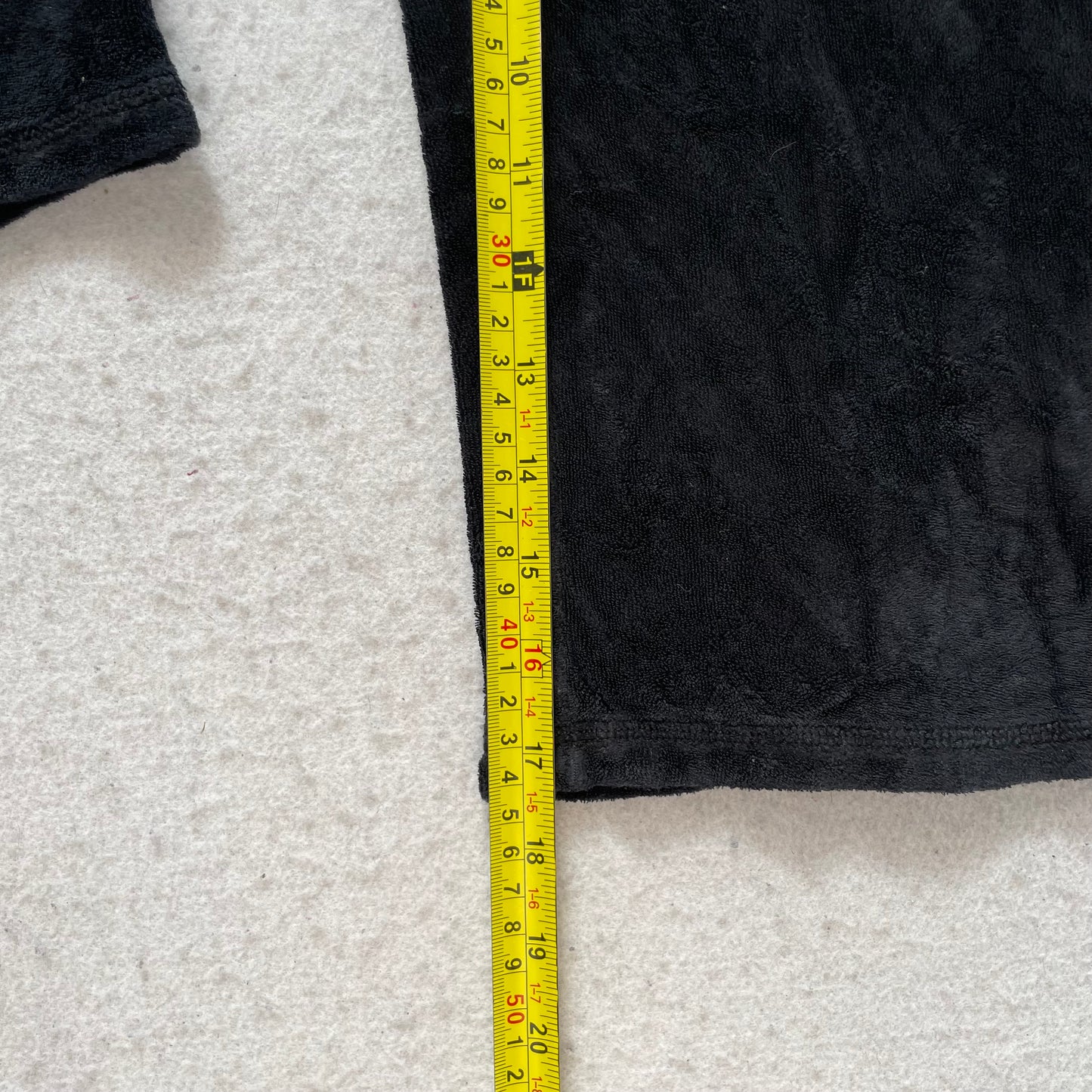 2003 Vintage Juicy Couture Womens Black Terry Cloth Capris Pant Foldovers Size S