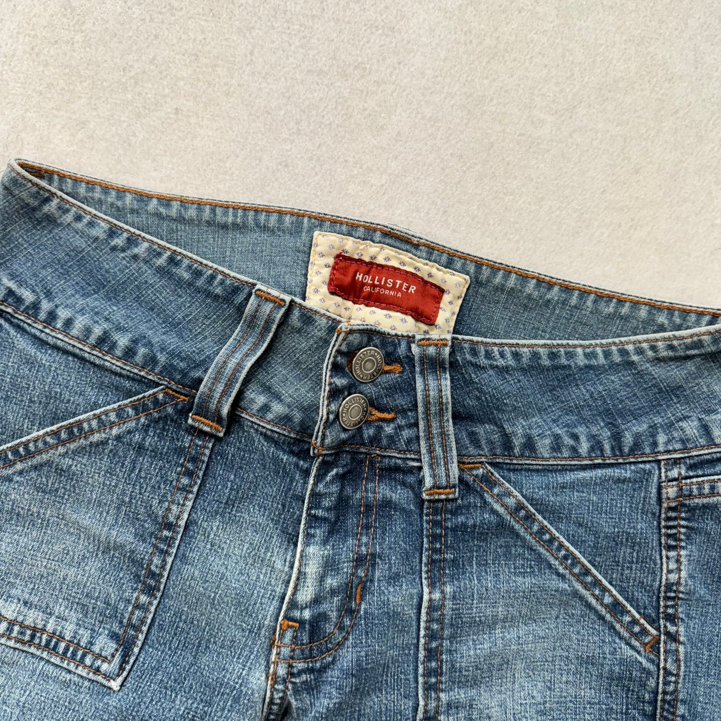 Hollister Low Rise Flare Jeans Blue Y2K Bootcut Denim Size S