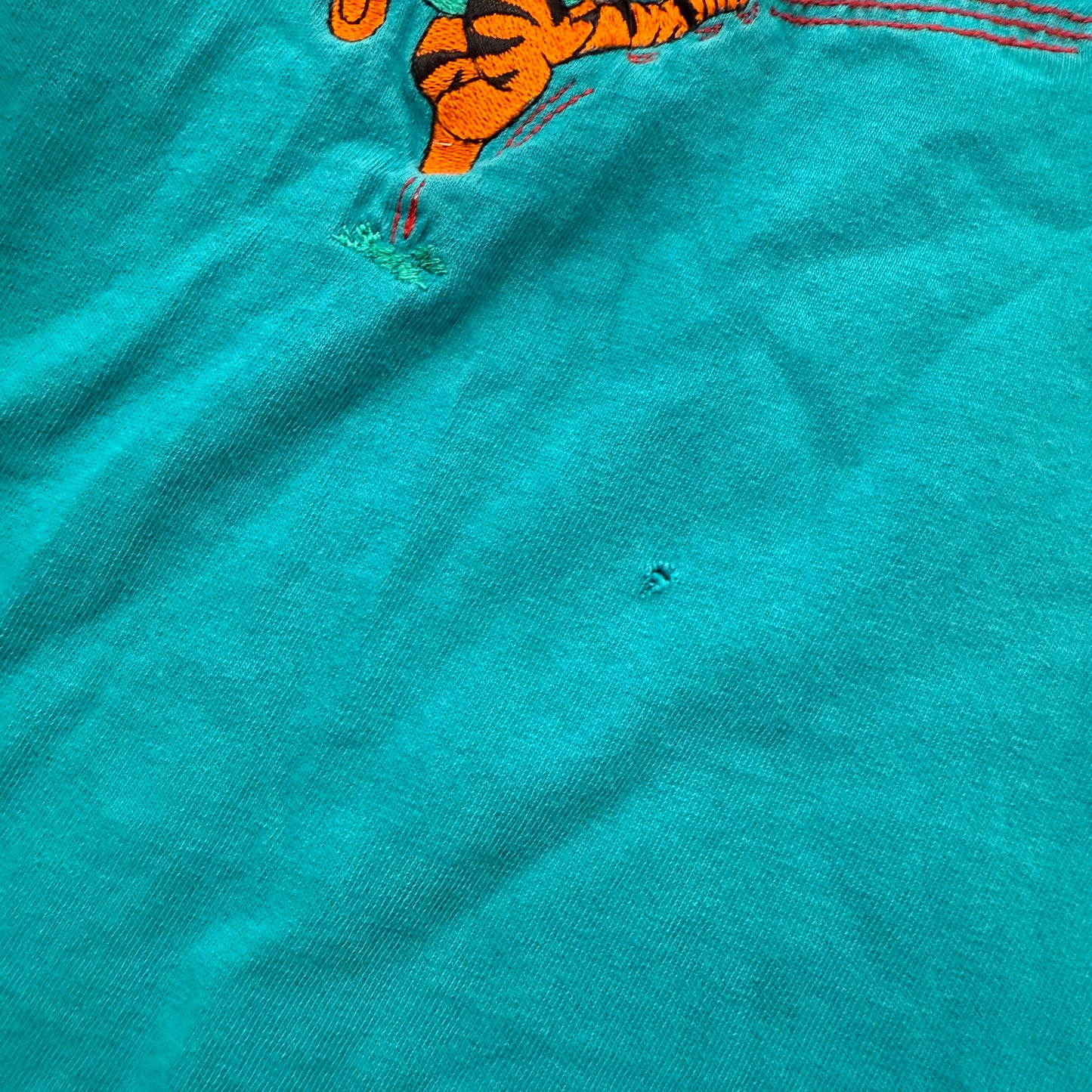 Disney Inc. Turquoise Green Cotton T-Shirt Short Sleeves Tigger Graphic Size XL