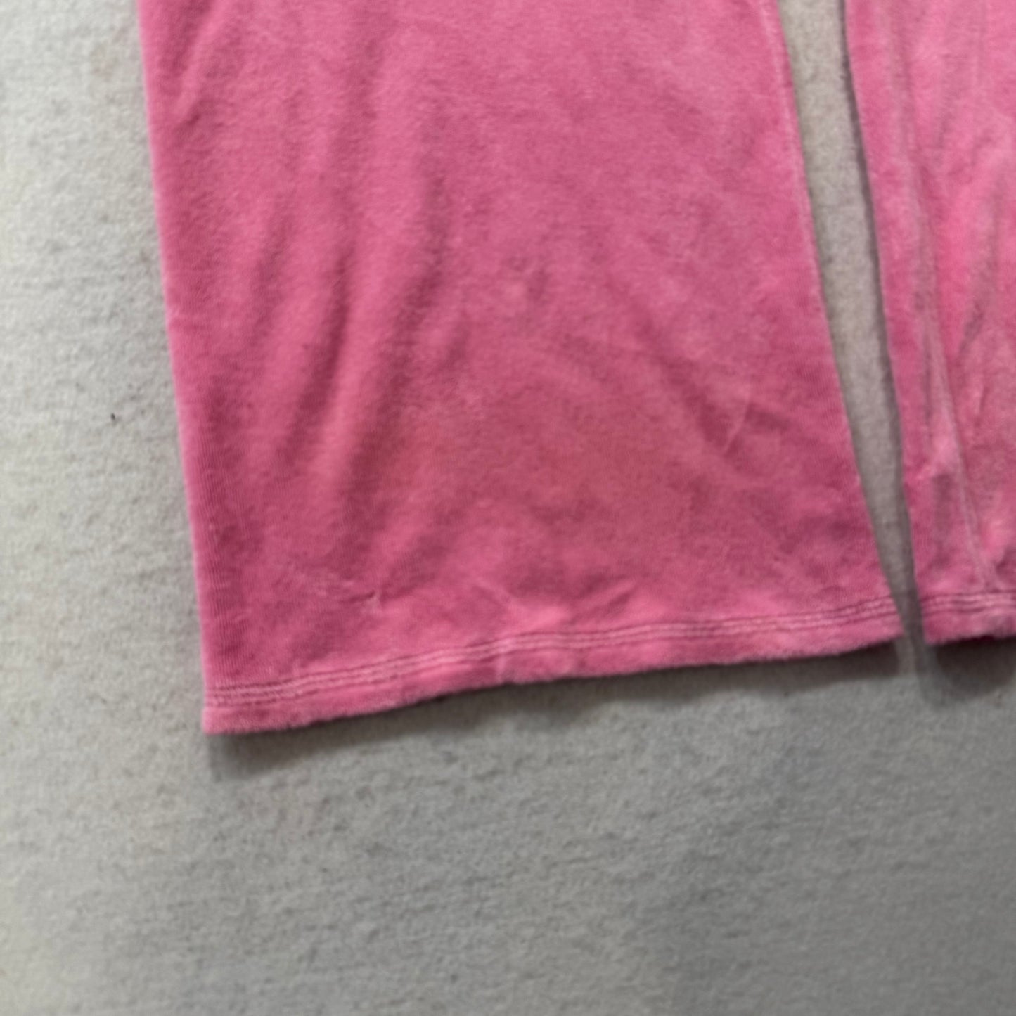 2003 Vintage Juicy Couture Women's Pink Terry Cloth Flared Track Pant Y2k Size L