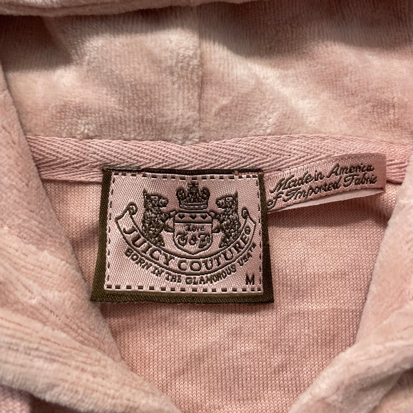 Juicy Couture Women's Light Pink Velour Tracksuit Set Hoodie & Flare Pant Size M