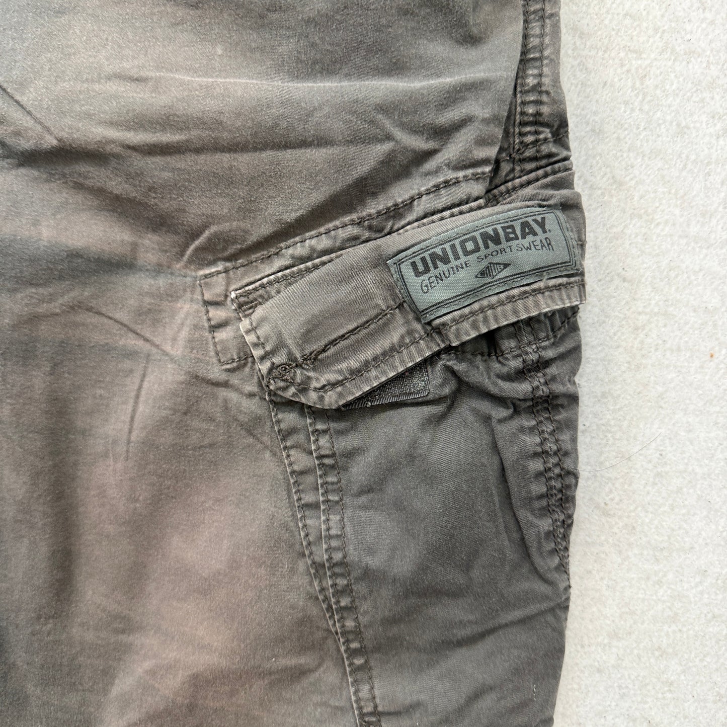 Union Bay Mens Olive Green Cotton Cargo Short Athletic Pocket Sportswear Size 36