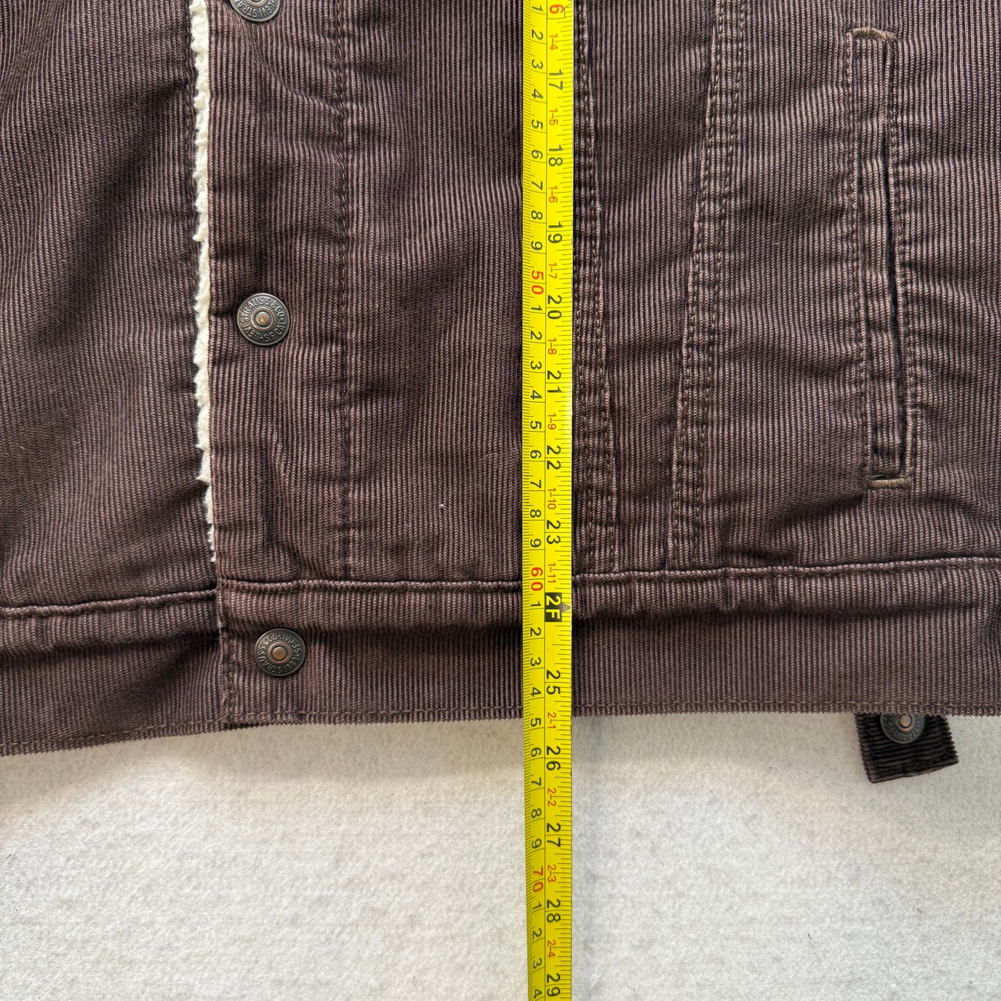 Levi Strauss & Co. Men's Brown Corduroy Sherpa-Lined Trucker Jacket Y2K Size M