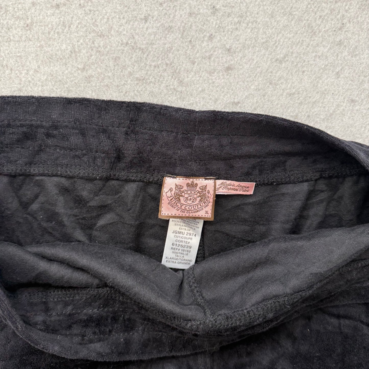 Juicy Couture Womens Black Velour Tracksuit Set Zip-Up Hoodie & Pant Y2k Size XL