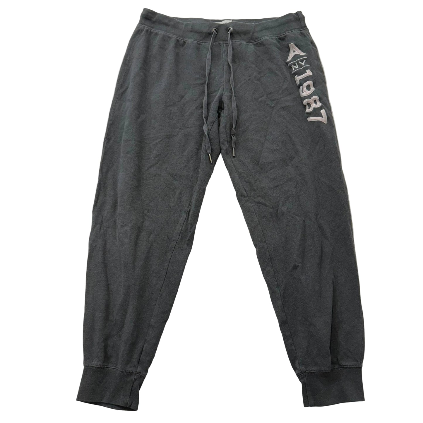 Aeropostale Women's Gray Fleece Joggers Elastic Hem Loungewear Graphic Size XL