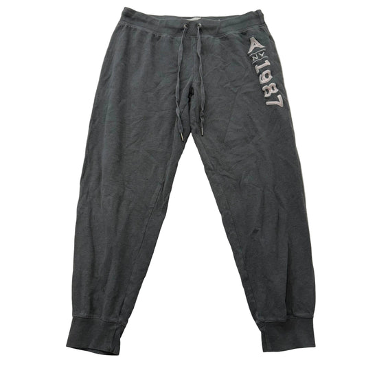 Aeropostale Women's Gray Fleece Joggers Elastic Hem Loungewear Graphic Size XL
