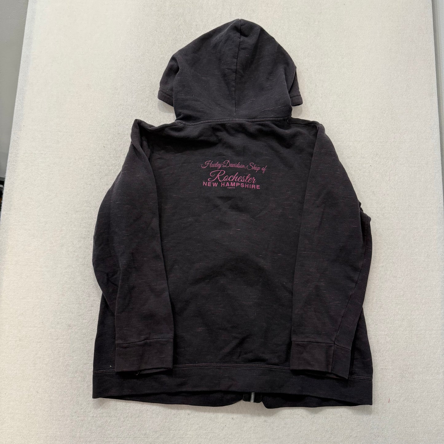 Harley Davidson Women's Black Full Zip Hooded Sweatshirt Casual Fit Size L