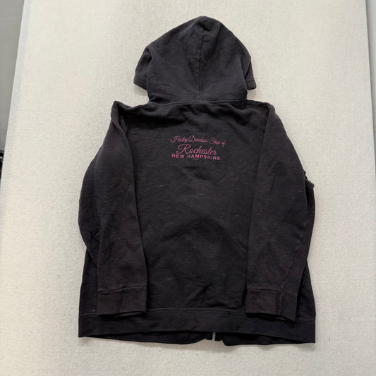 Harley Davidson Women's Black Full Zip Hooded Sweatshirt Casual Fit Size L