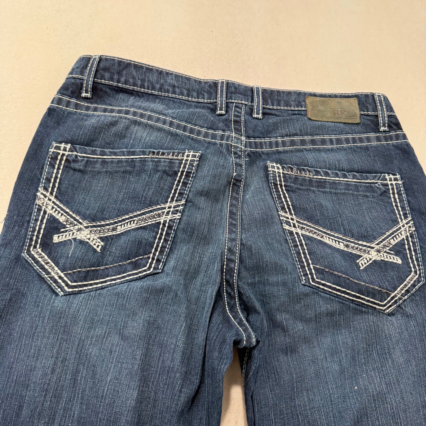 BKE Tyler Men's Dark Indigo Denim Bootleg Jeans Signature Pockets Y2K Size 36R