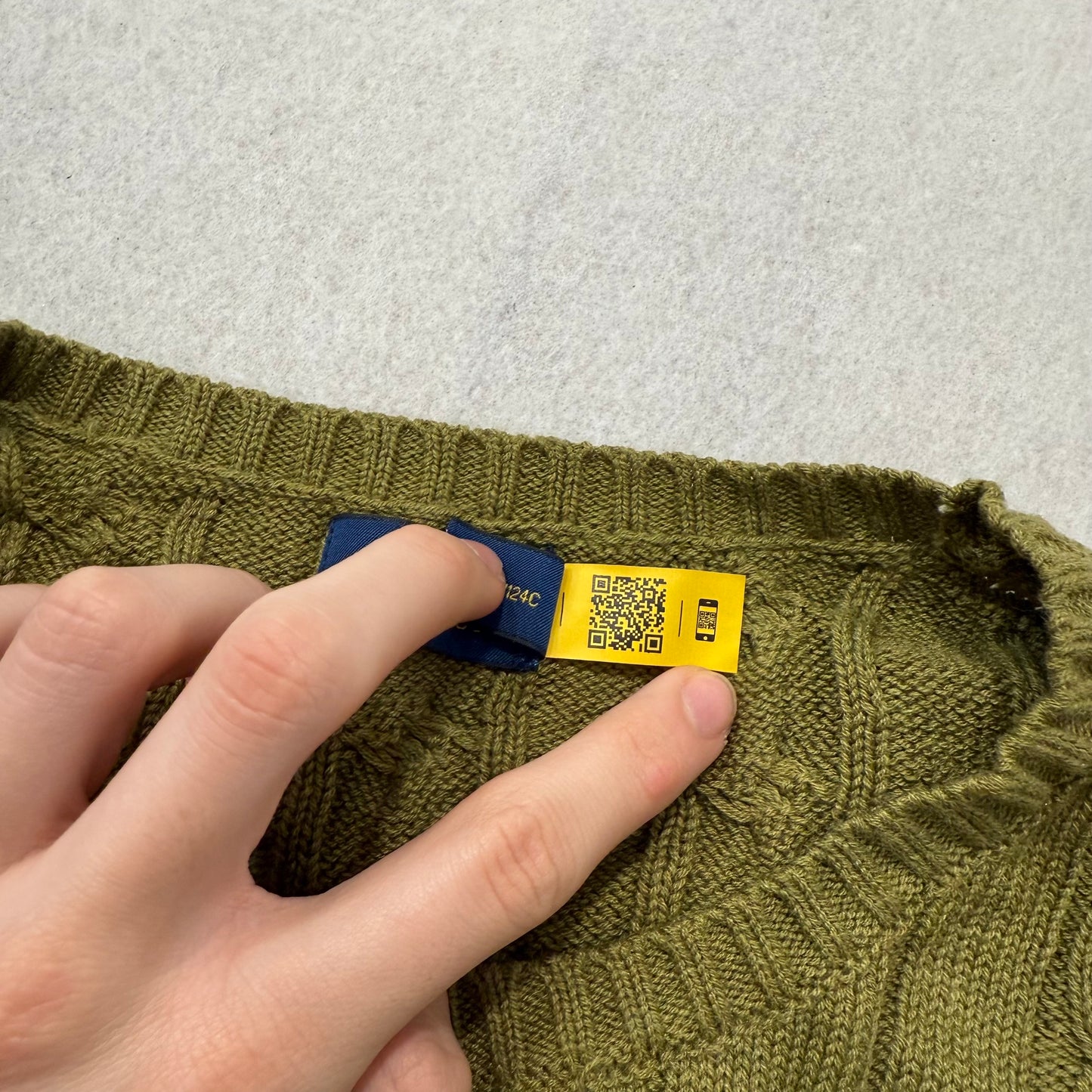 Polo Ralph Lauren Mens Olive Green Cable-Knit Sweater Heritage Style Size XL NWT