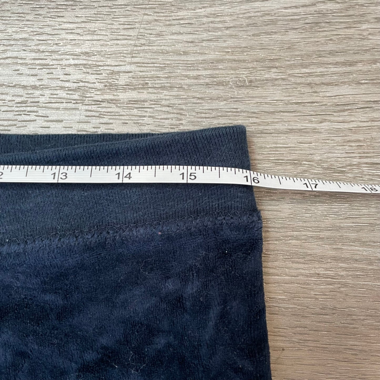 Vintage Juicy Couture Women's Navy Velour Wide Leg Track Pants Drawstring Size L