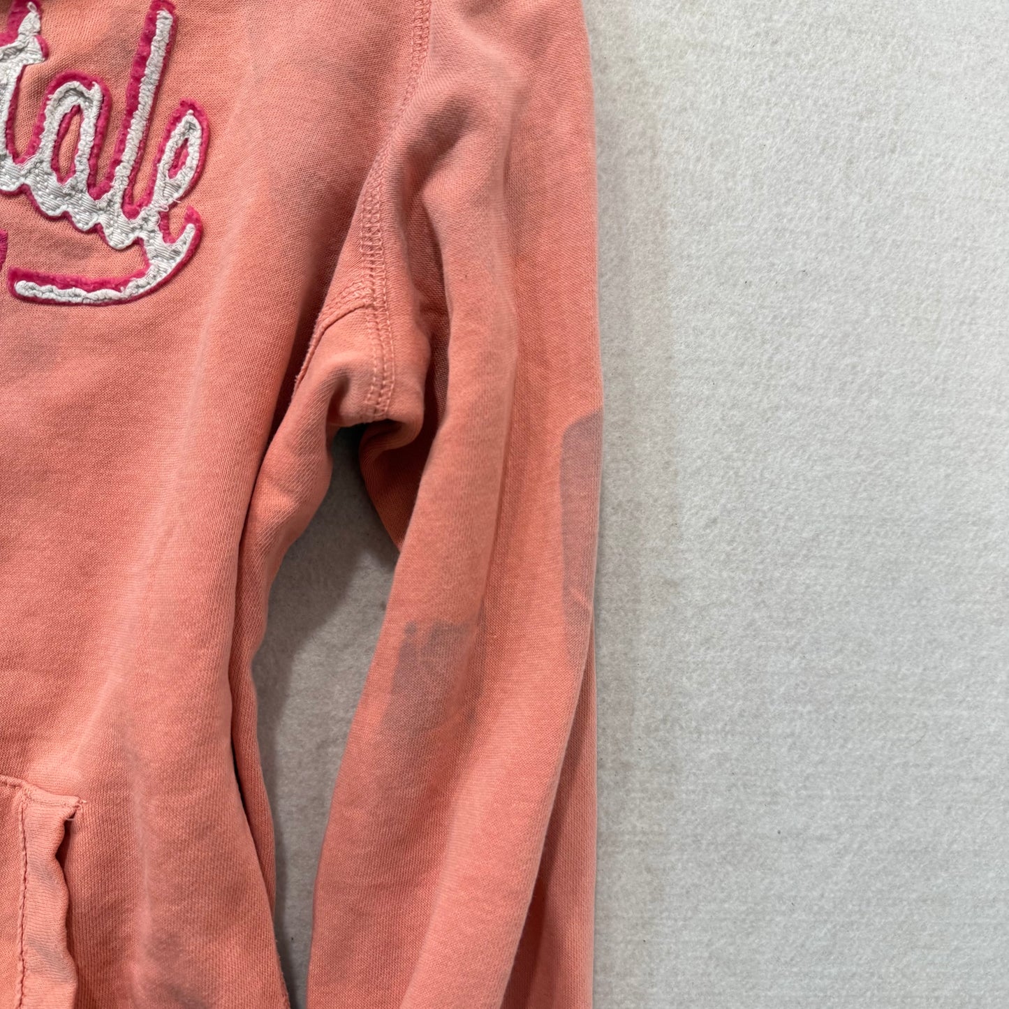 Aeropostale Salmon Pink Full Zip Hoodie Jacket Appliqué Logo Size M