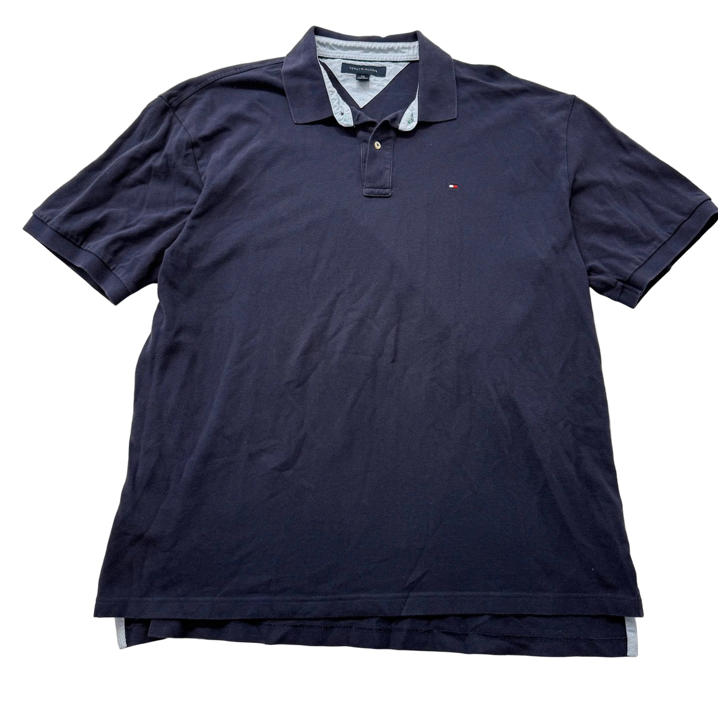 Tommy Hilfiger Men's Navy Cotton Classic Fit Polo Shirt Short Sleeves Size 2XL