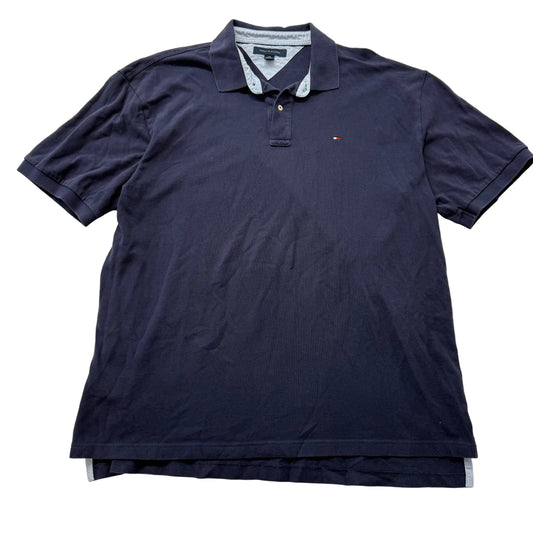 Tommy Hilfiger Men's Navy Cotton Classic Fit Polo Shirt Short Sleeves Size 2XL