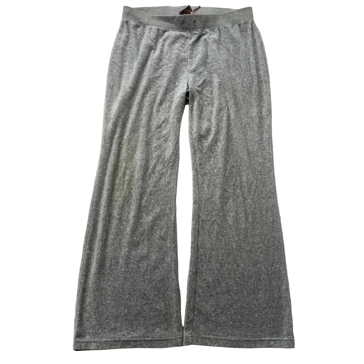 Juicy Couture Women's Heather Gray Velour Flared Track Pant Loungewear Size XL