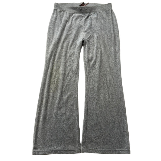 Juicy Couture Women's Heather Gray Velour Flared Track Pant Loungewear Size XL