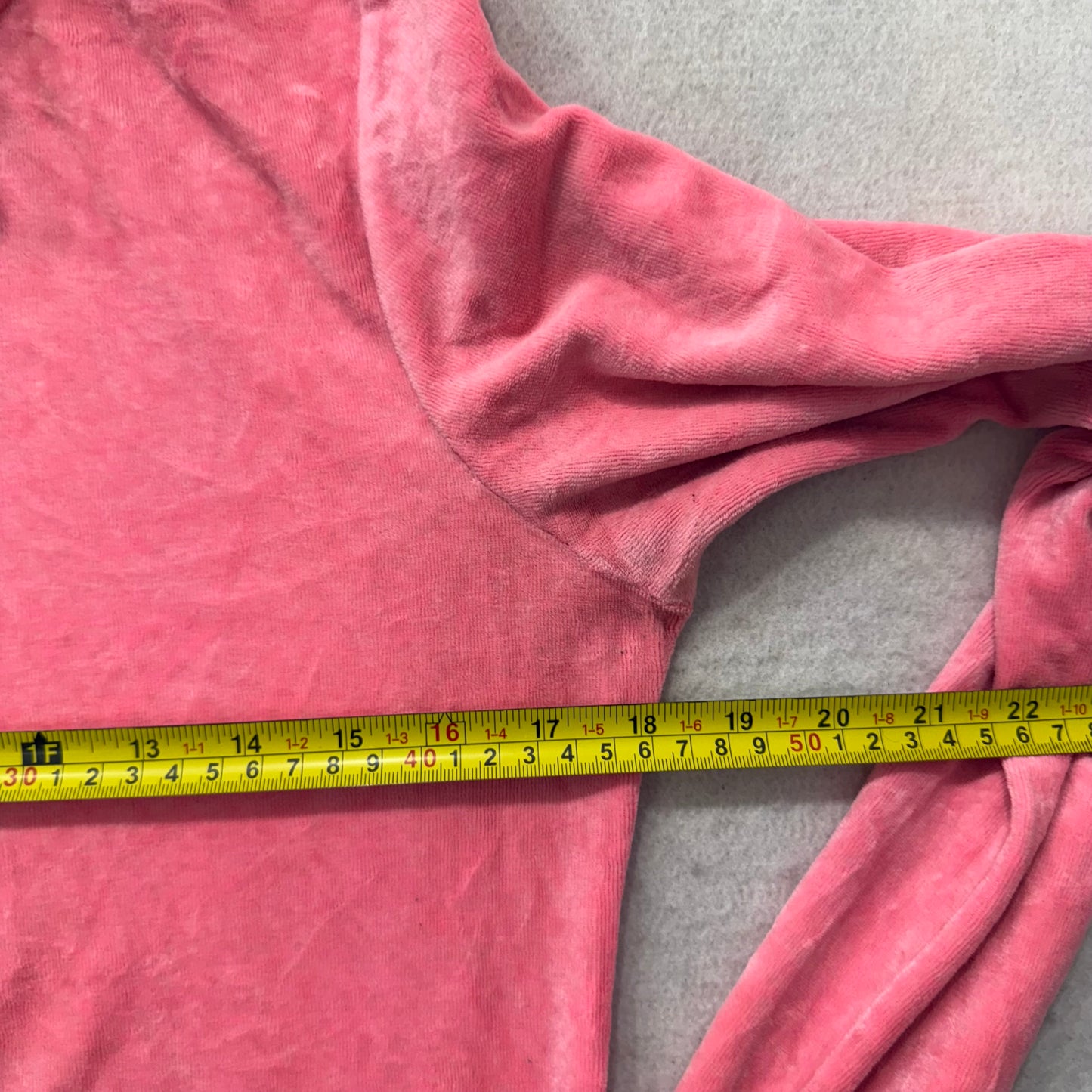 Juicy Couture Women's Natural Candy Pink Velour Zip Up Hoodie Preppy Y2K Size M