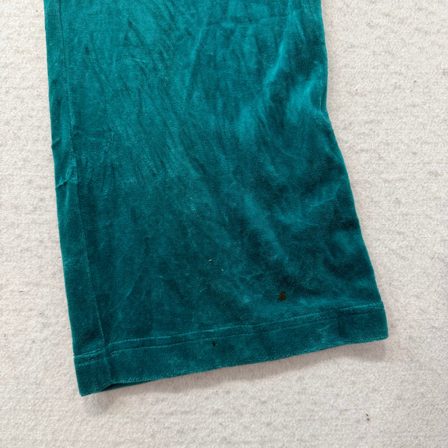 Juicy Couture Women Dark Cyan Velour Flare Track Pant Drawstring Classic Size XL