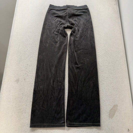 Juicy Couture Women's Charcoal Gray Velour Flared Track Pants Drawstring Size P